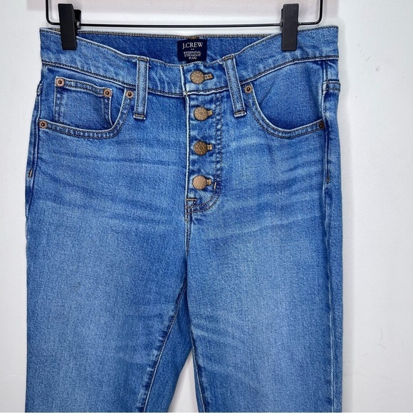 J. Crew Essential Straight Jean Raw Hem Button Fly Size 25 - Picture 3 of 13